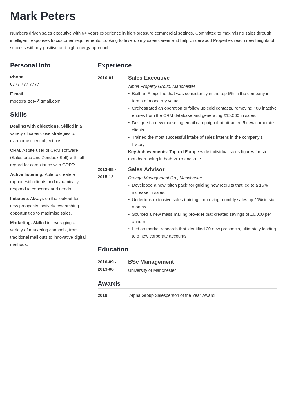 Sales CV: Examples and How-to-Write Guide (+Template)