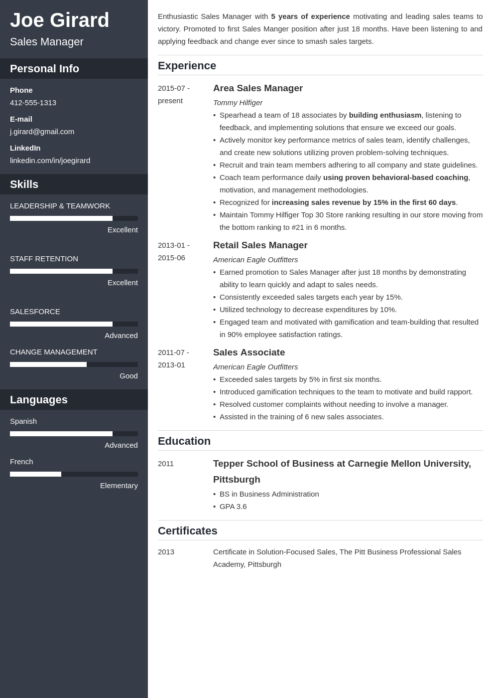 sales manager resume example template cascade