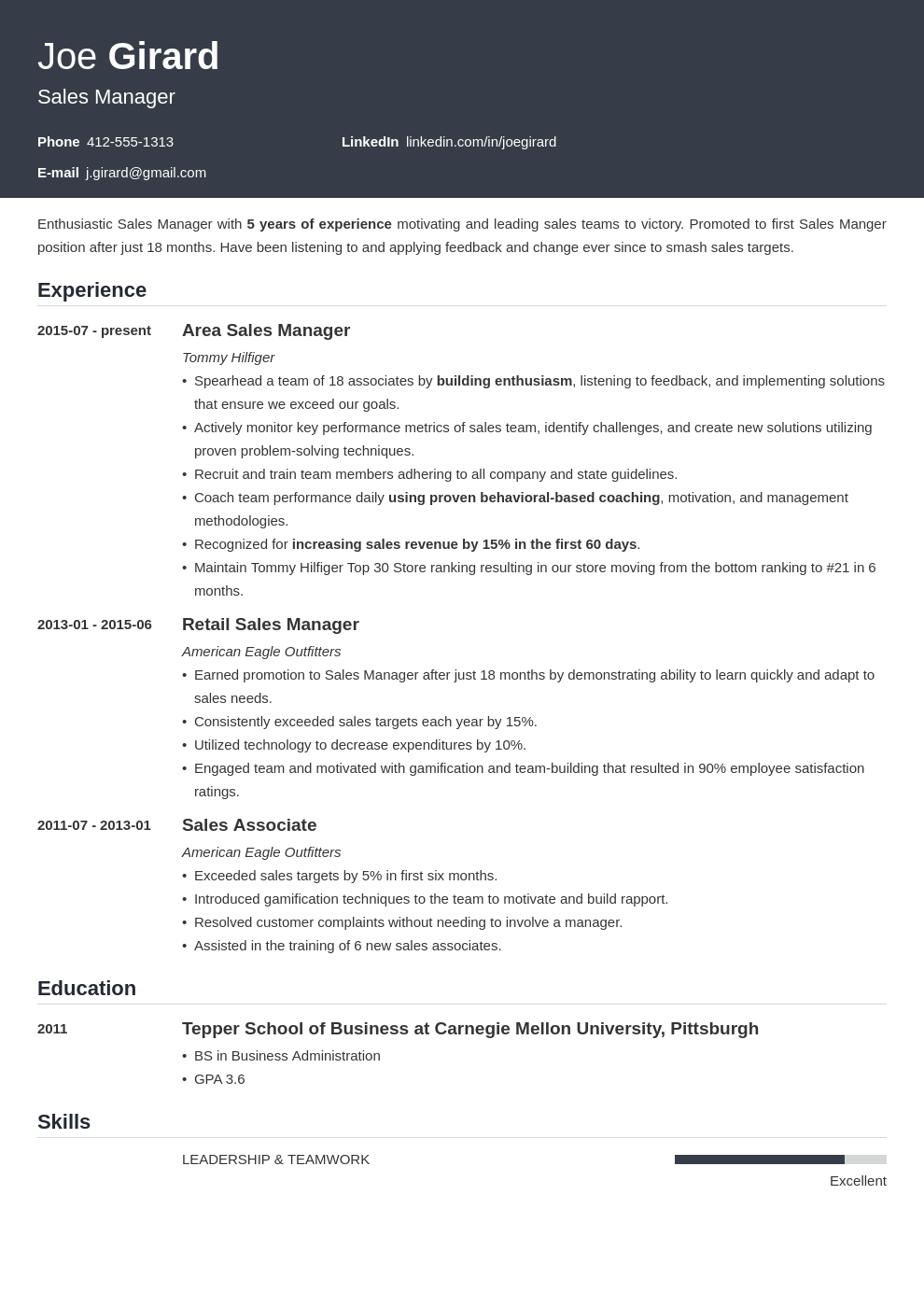 Sales Manager Resume Examples Templates For 2024