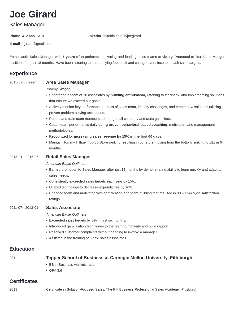 Sales Manager Resume Examples & Templates for 2023