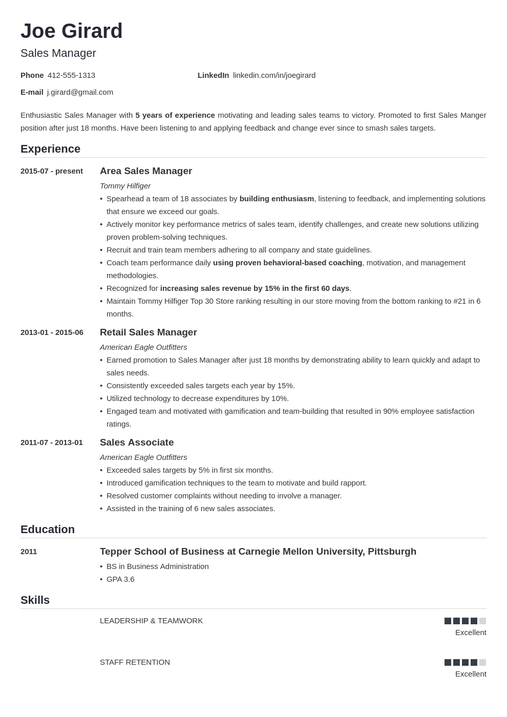 Sales Manager Resume Examples Templates Key Skills