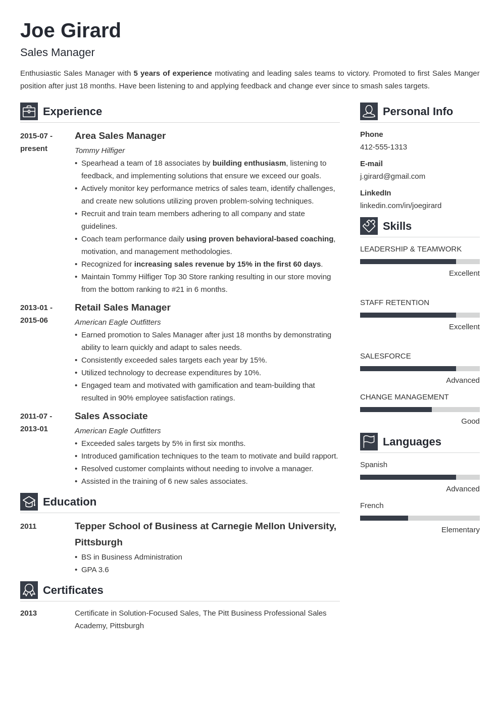 sales manager resume example template vibes