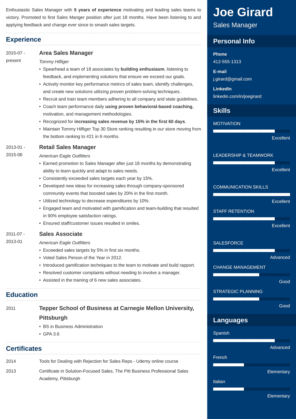 Sales Manager Resume Examples Templates For 2024