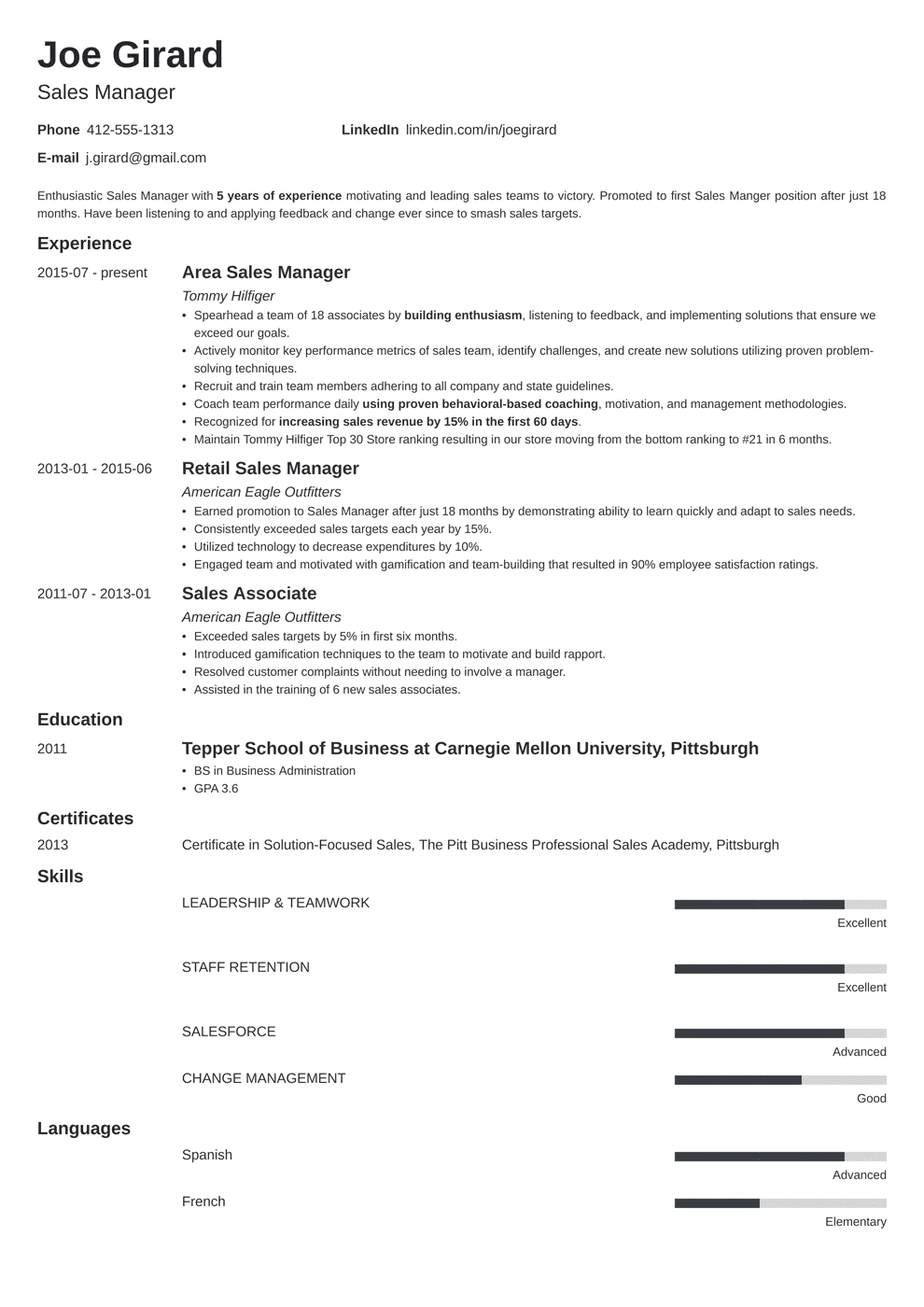 Sales Manager Resume Examples that Get Jobs in 2023