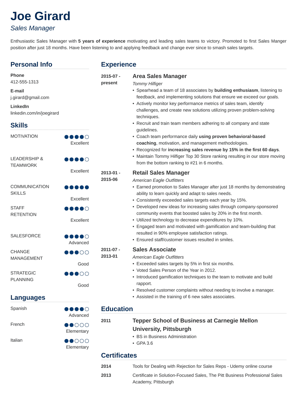 Sales Manager Resume Sample Complete Guide 20 Examples
