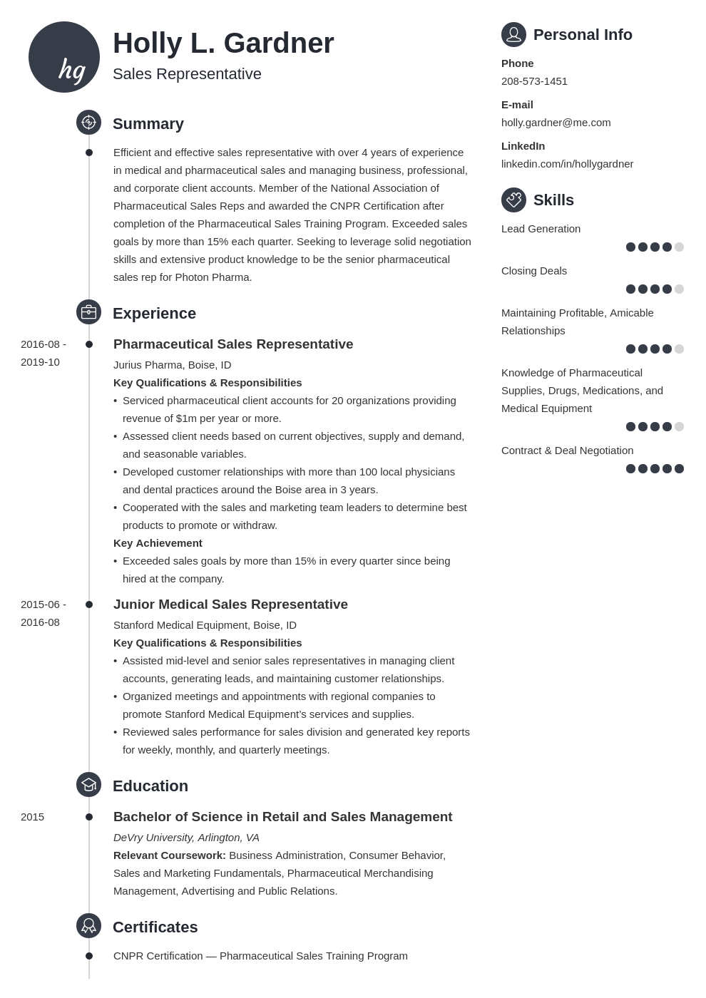 sales representative resume example template primo