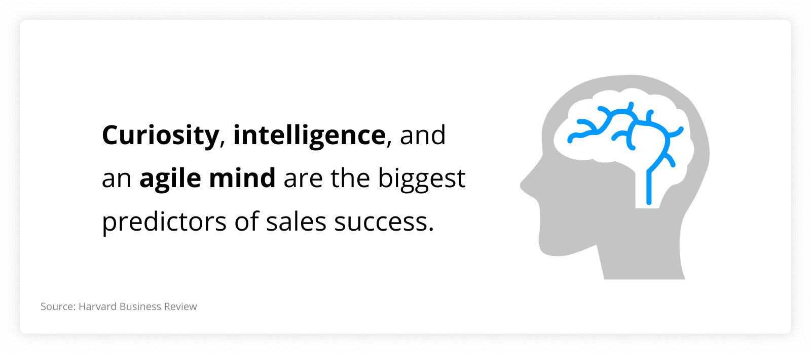 graph showing that Curiosity, intelligence, and an agile mind are the biggest predictors of sales success.