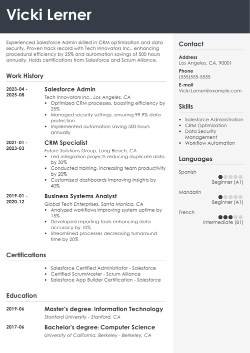 sample resume example