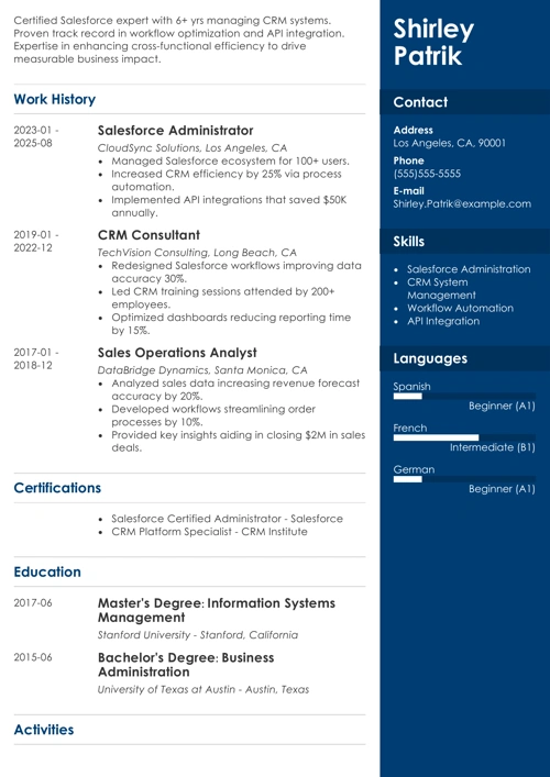 sample resume example