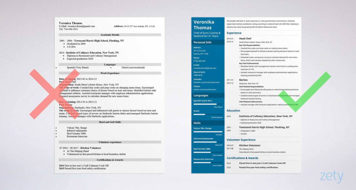 Chef Resume Examples: Template & Essential Skills