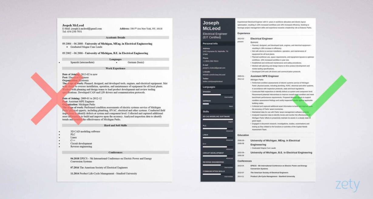 Electrical Engineering Resume Template For An Engineer Tips