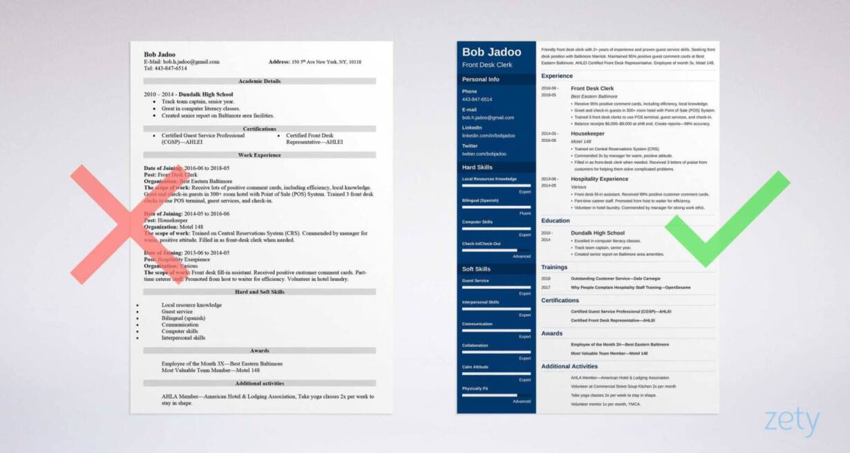 Hospitality Resume Example Guide Hospitality Skills 