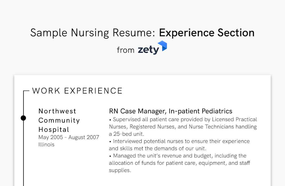 Sample Nursing Resume Experience Section