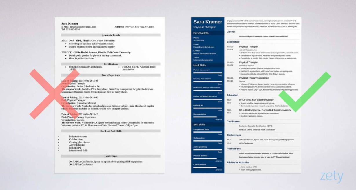 Physical Therapy PTA Resume Examples [ Template]