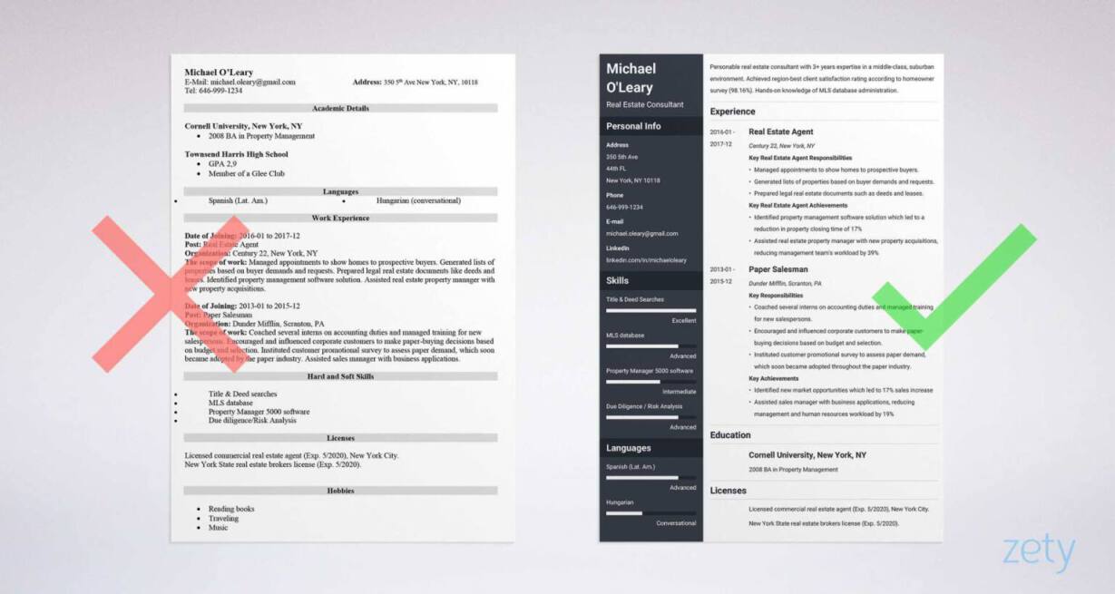 Real Estate Agent Resume Sample [Job Description & 20 Tips]