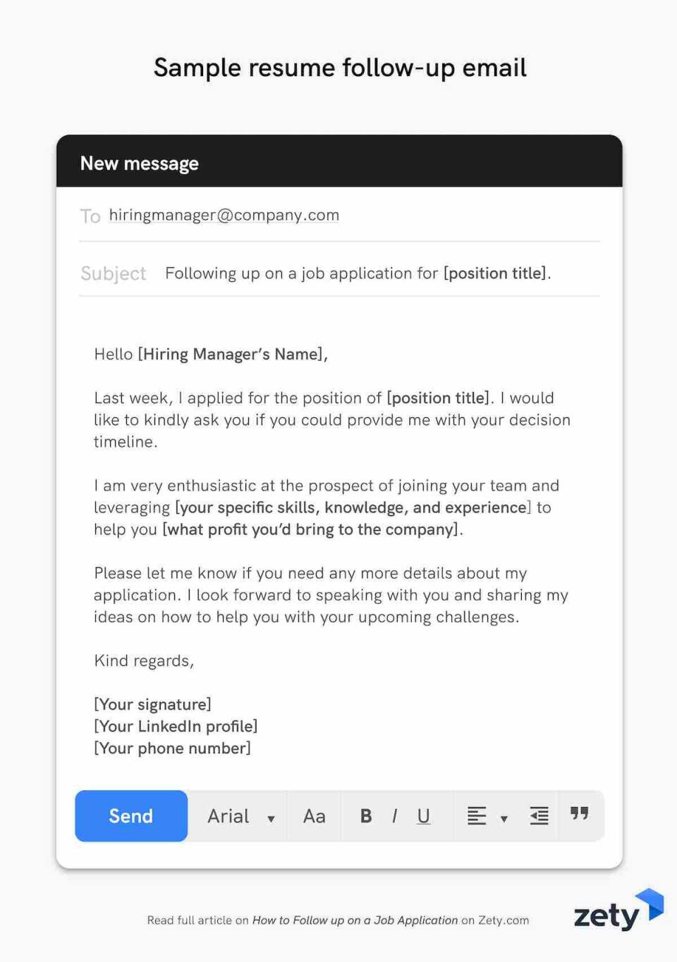 how to write application through email