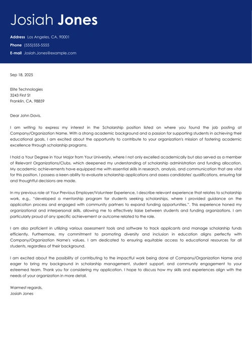 sample cover letter example