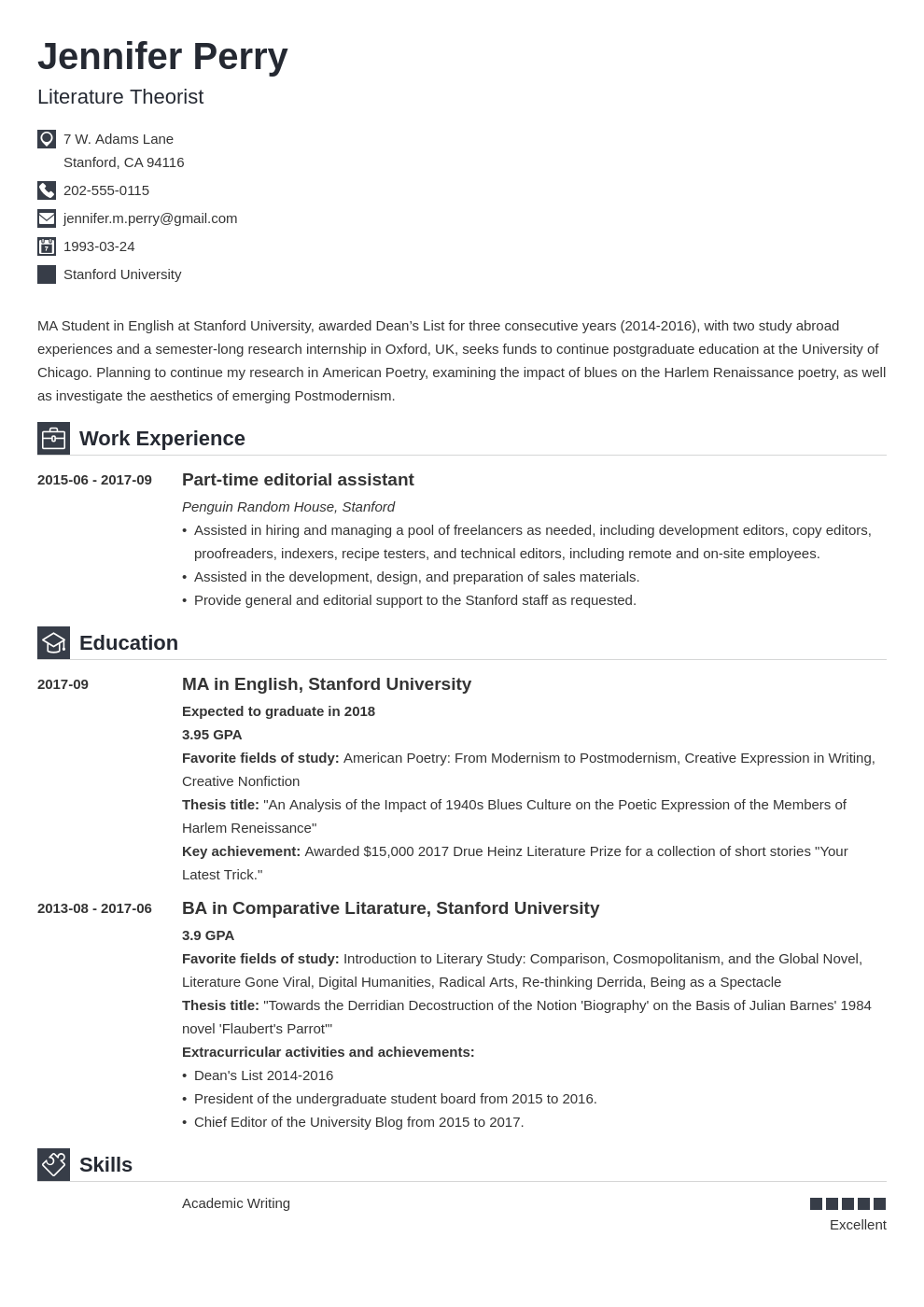 Scholarship Resume Examples Template With Objective