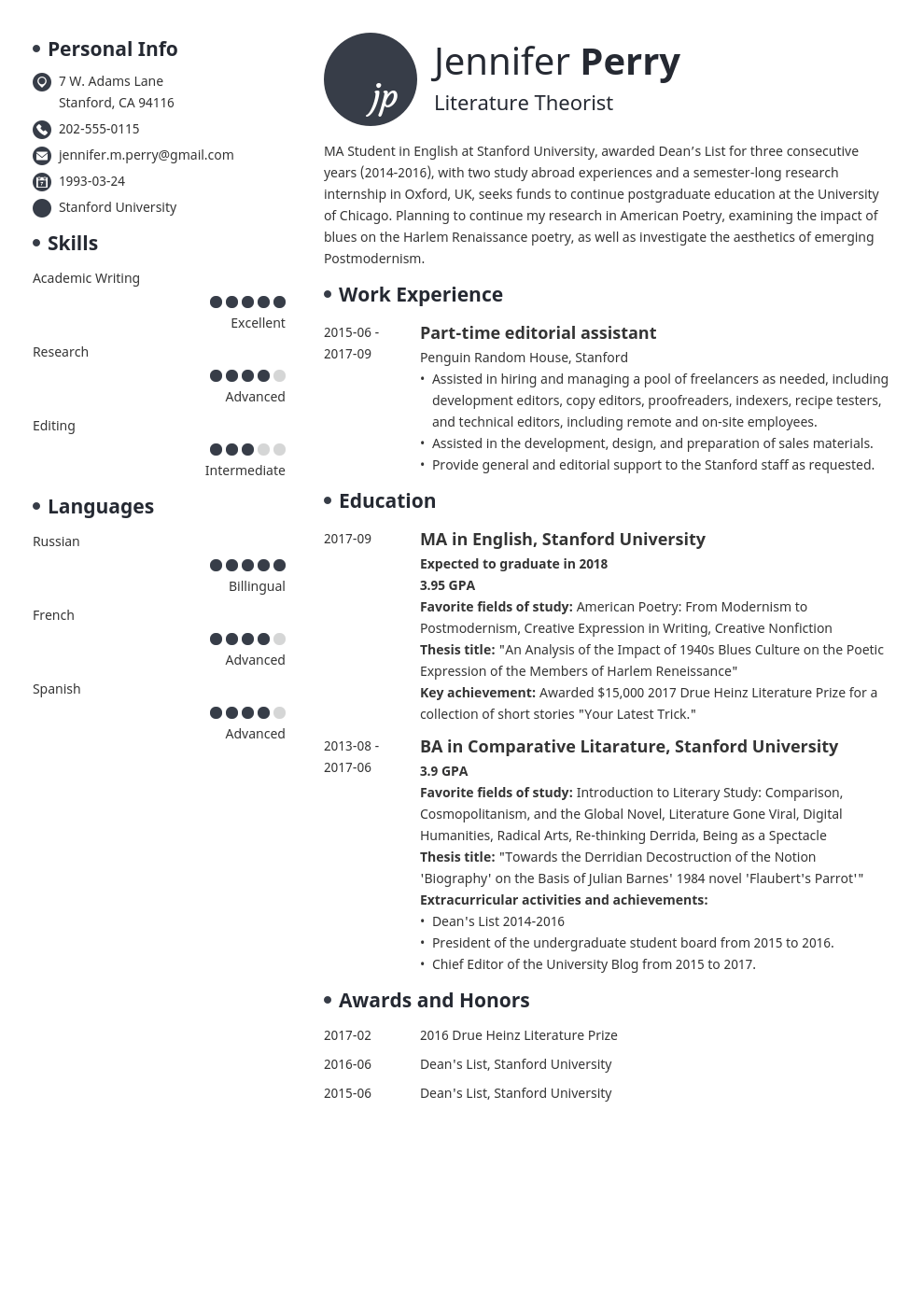 scholarship resume example template initials