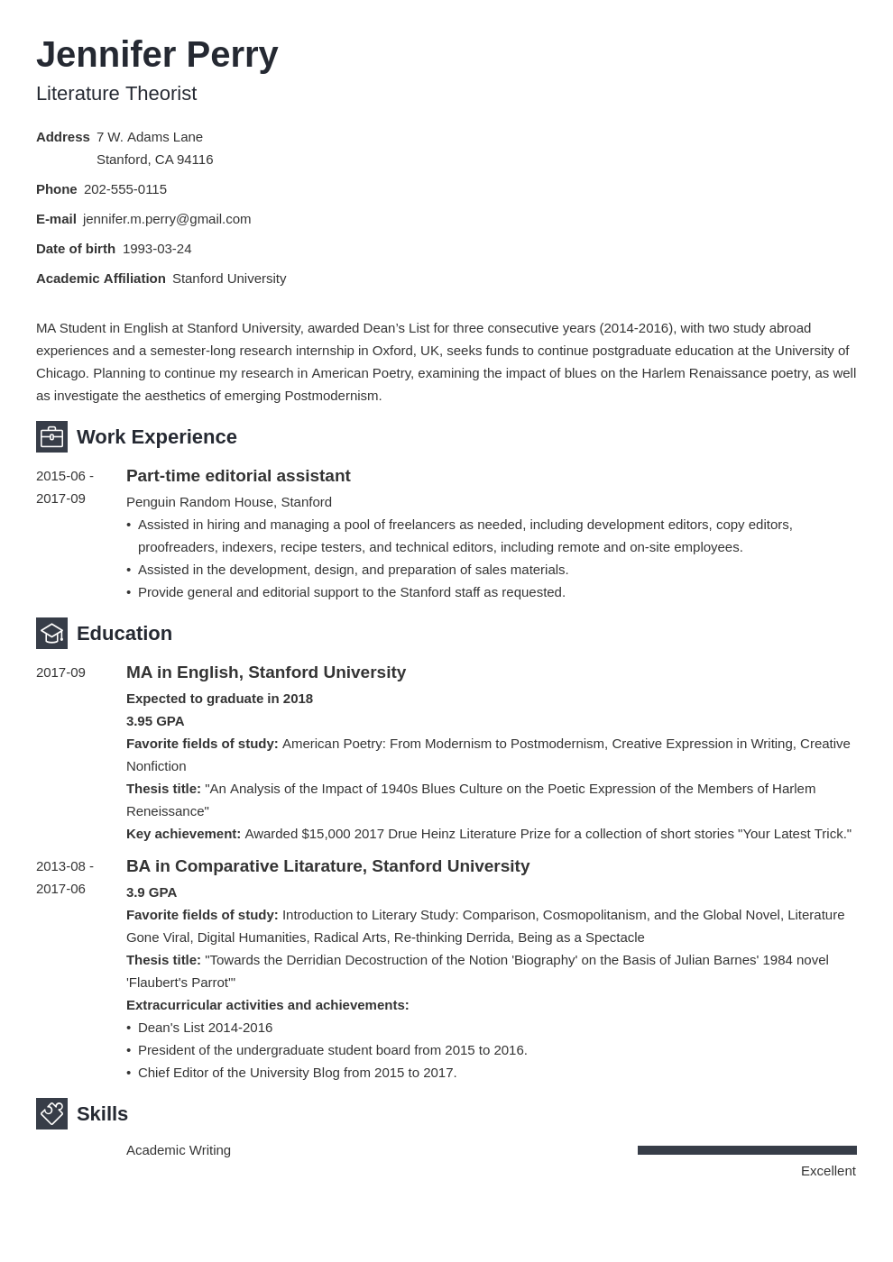 Scholarship Resume Examples Template With Objective