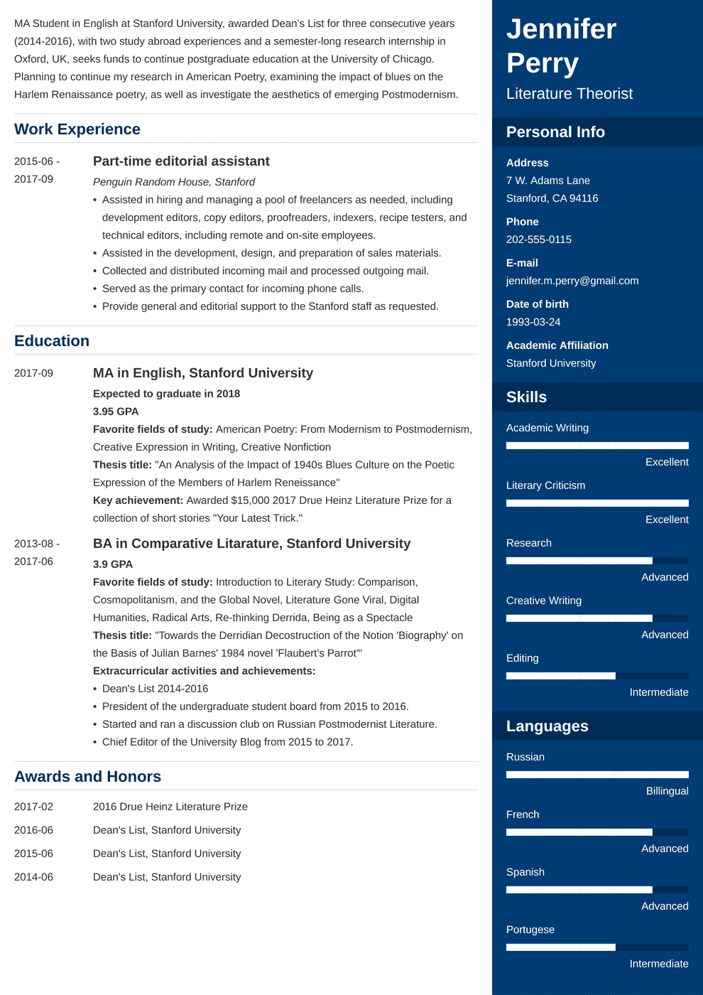 Scholarship Resume Examples [+Template with Objective]