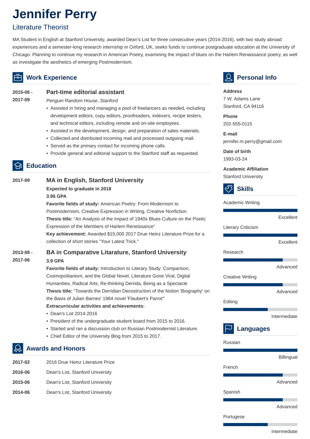 Scholarship Resume Examples +Template with Objective