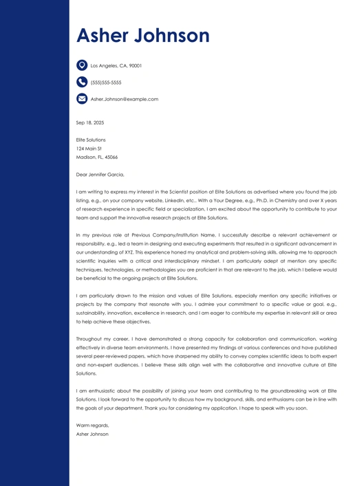 sample cover letter example