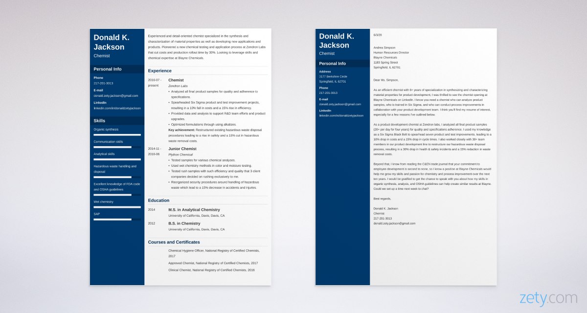 cover letter examples science