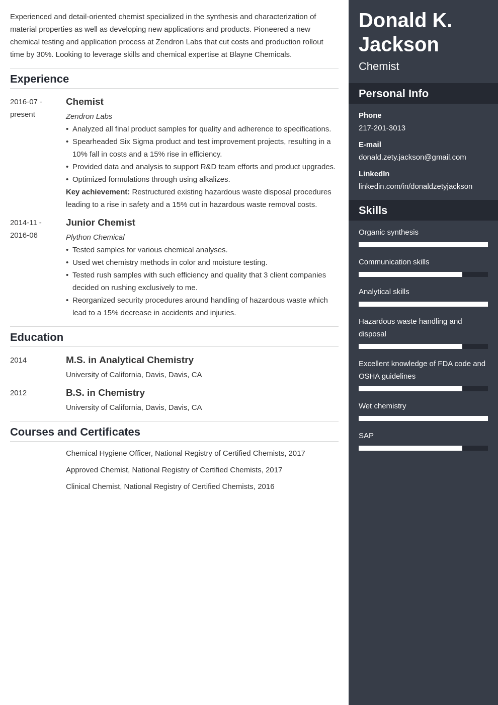 science resume example template enfold