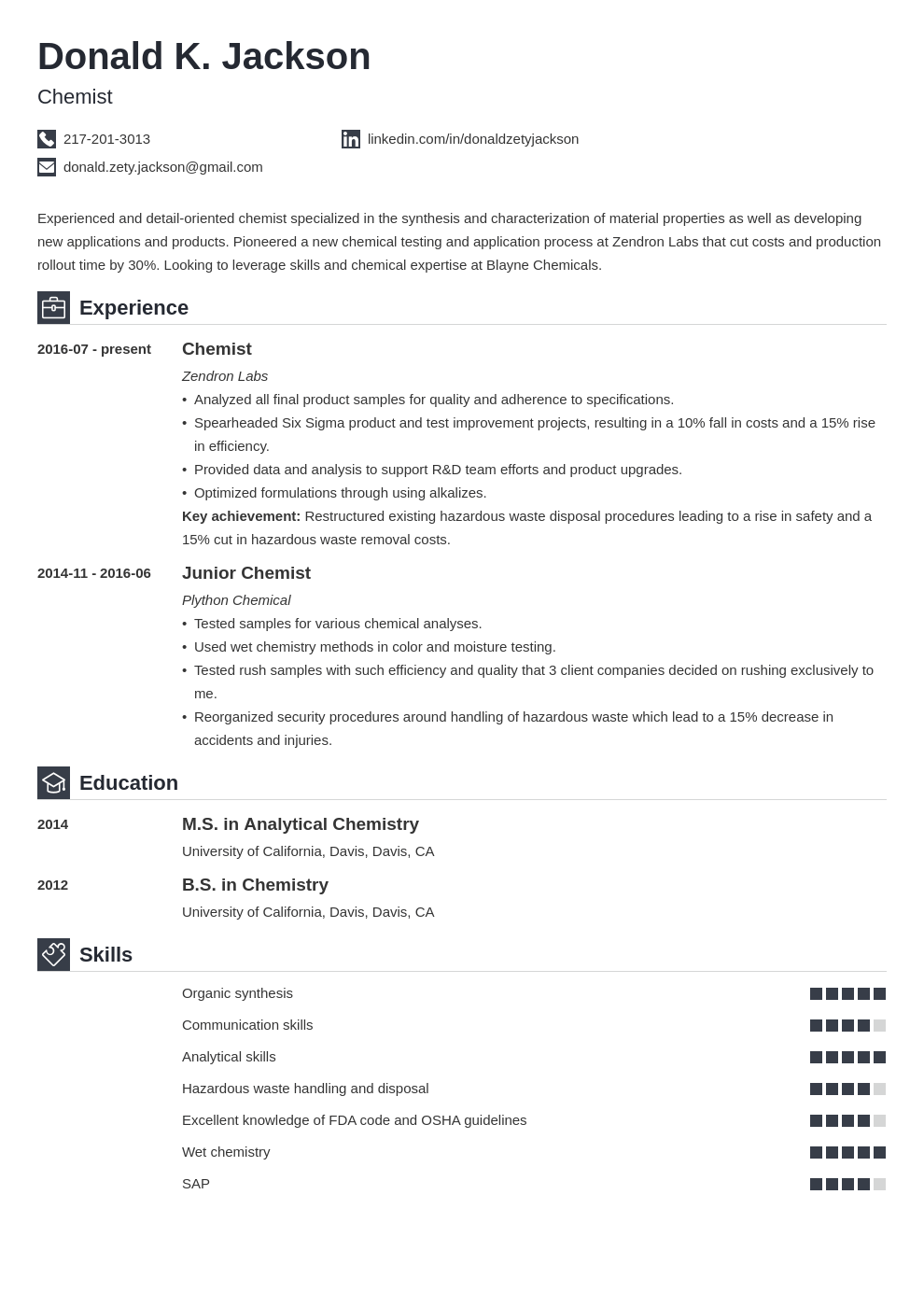 science resume example template iconic