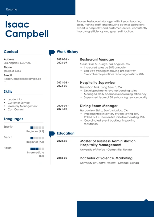 sample resume example