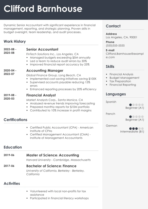 sample resume example
