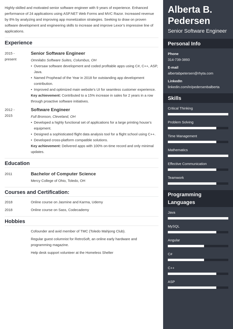 Senior Software Engineer Resume Examples Guide 25 Tips 