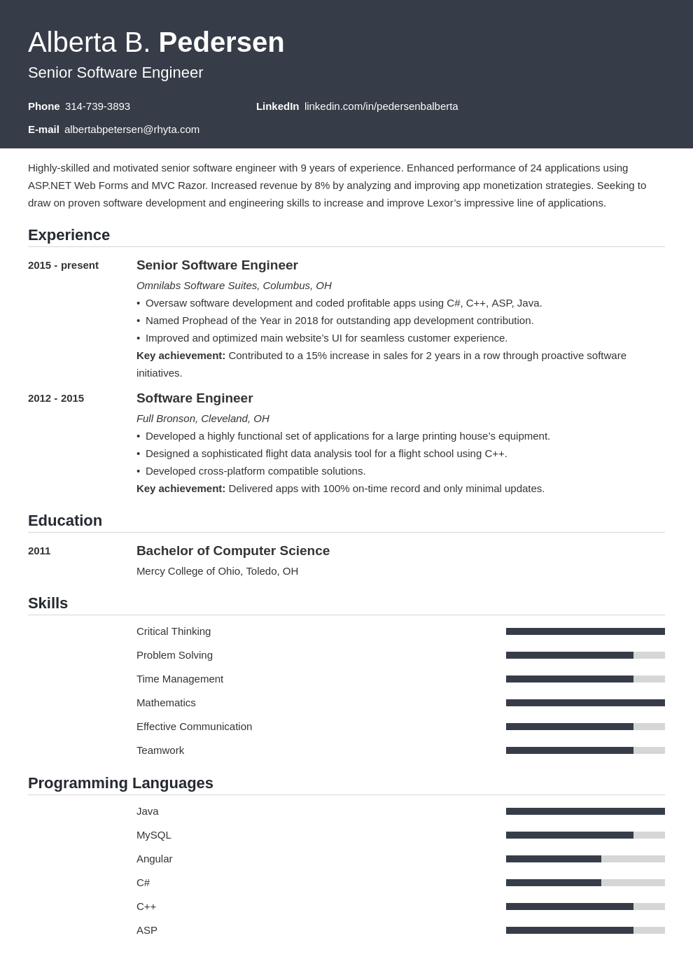 Senior Software Engineer Resume Examples & Guide (25 Tips)