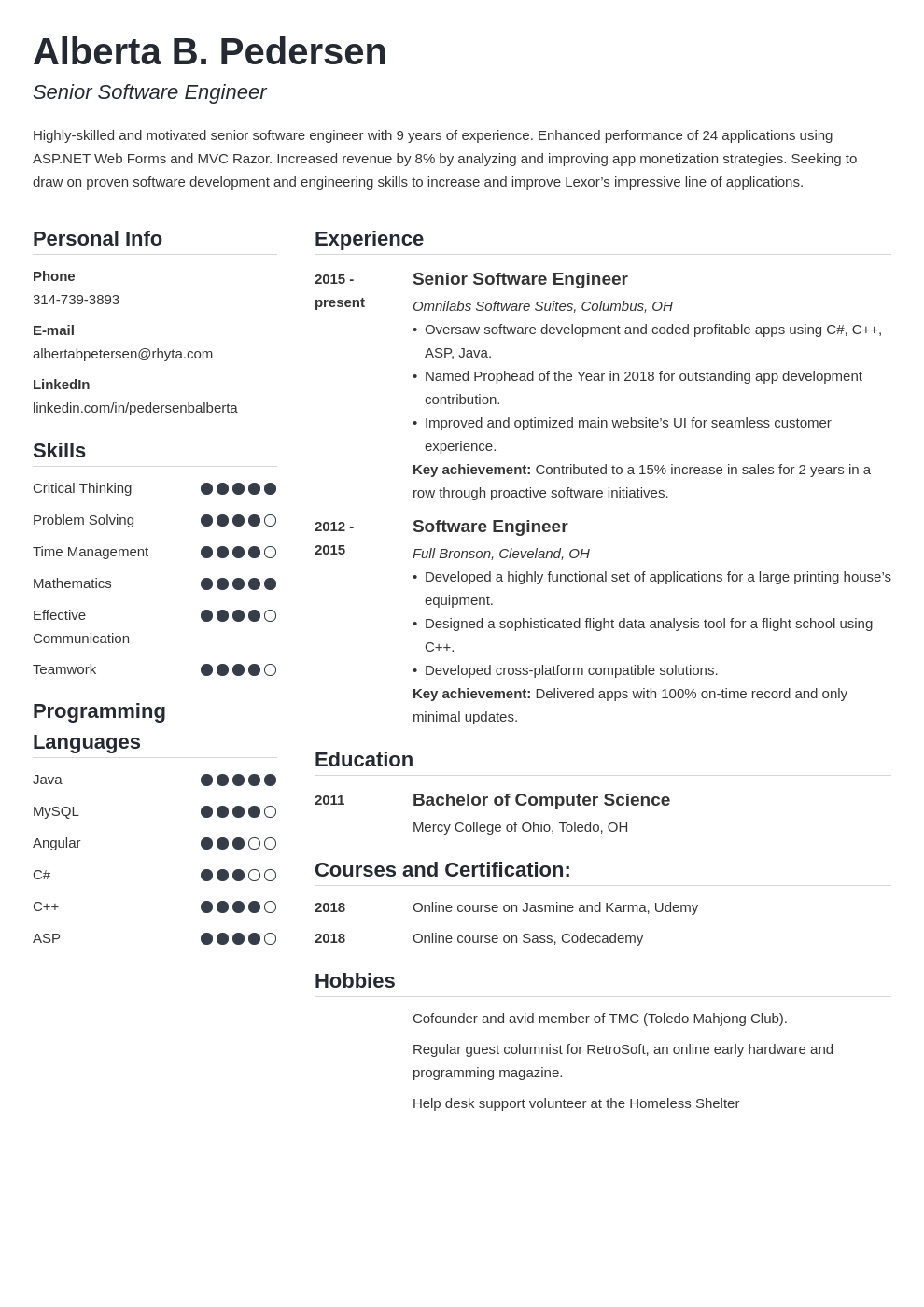 Senior Software Engineer Resume Examples & Guide (25 Tips)