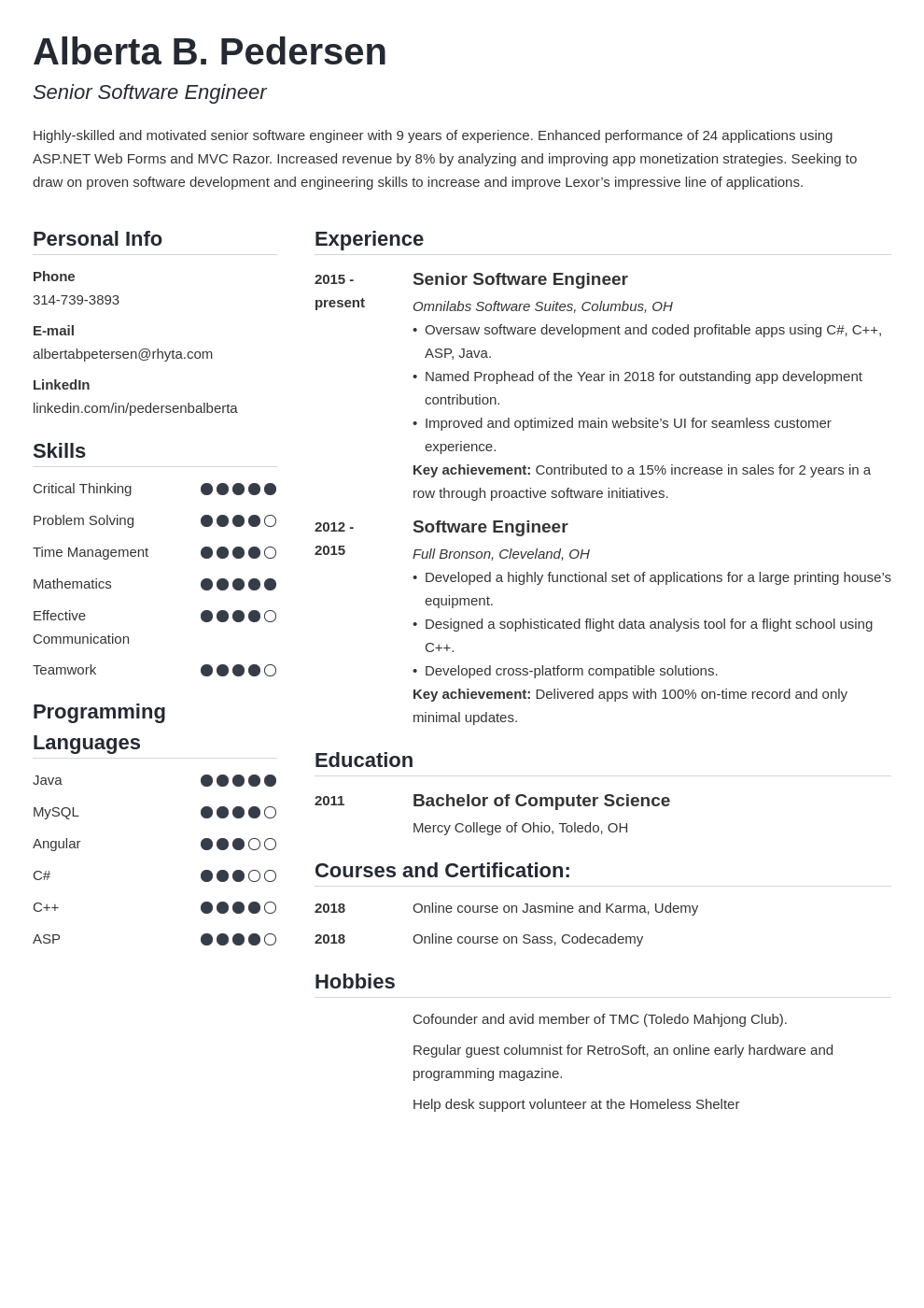 best resume builder for software engineer