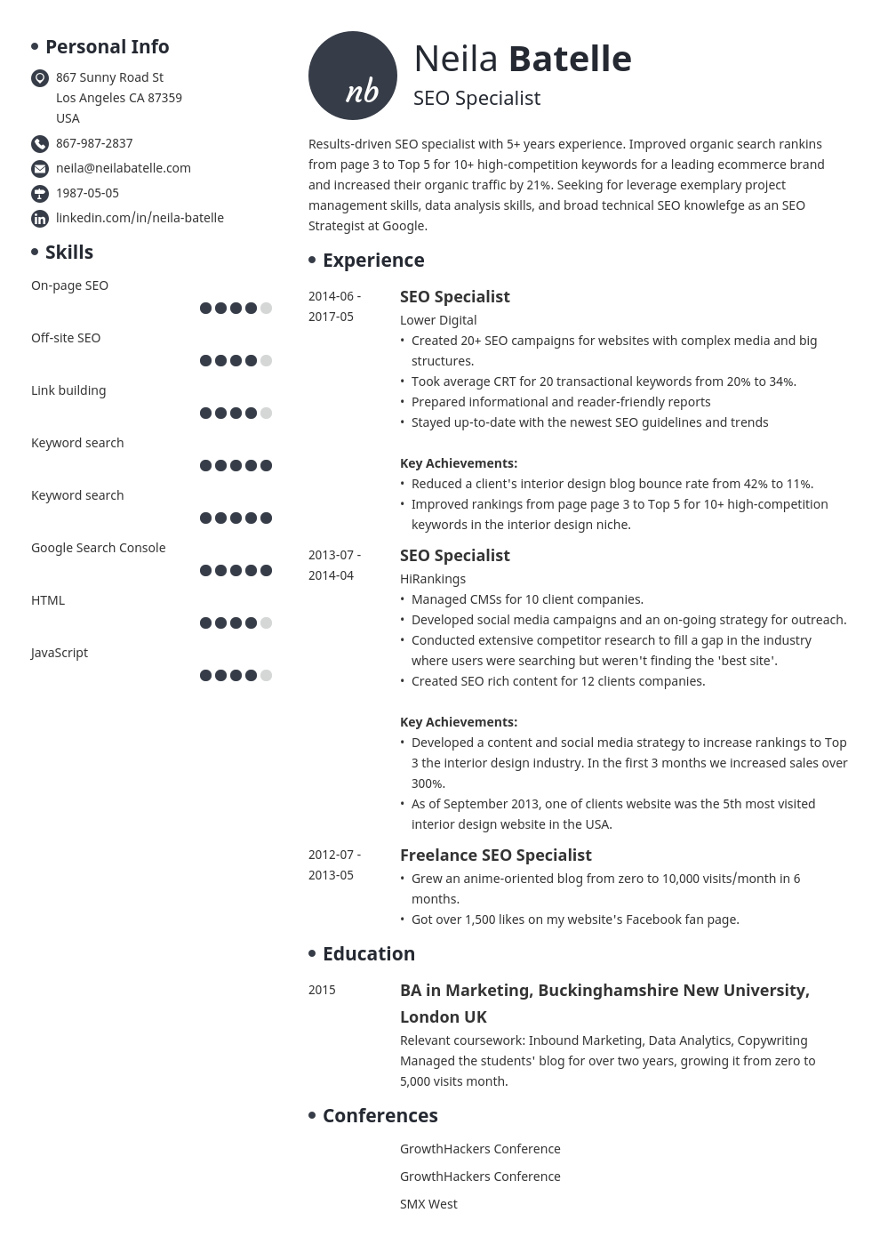 Free Senior Technology Consultant Resume Sample 2020 by Hiration