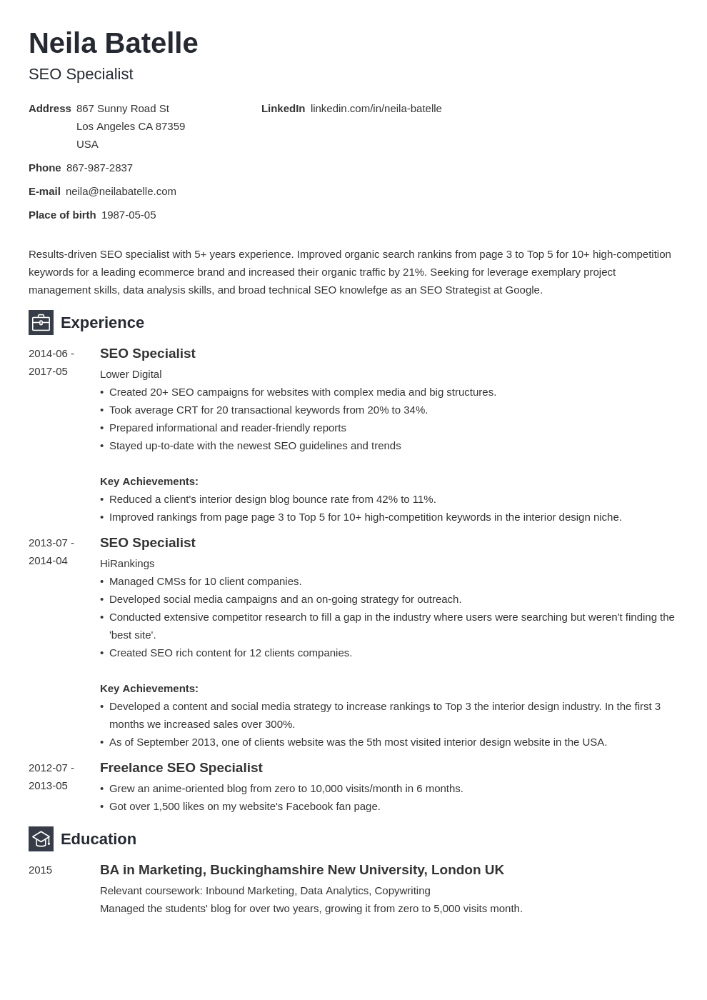 SEO Specialist Resume Sample & Guide (20+ Skills & Tips)