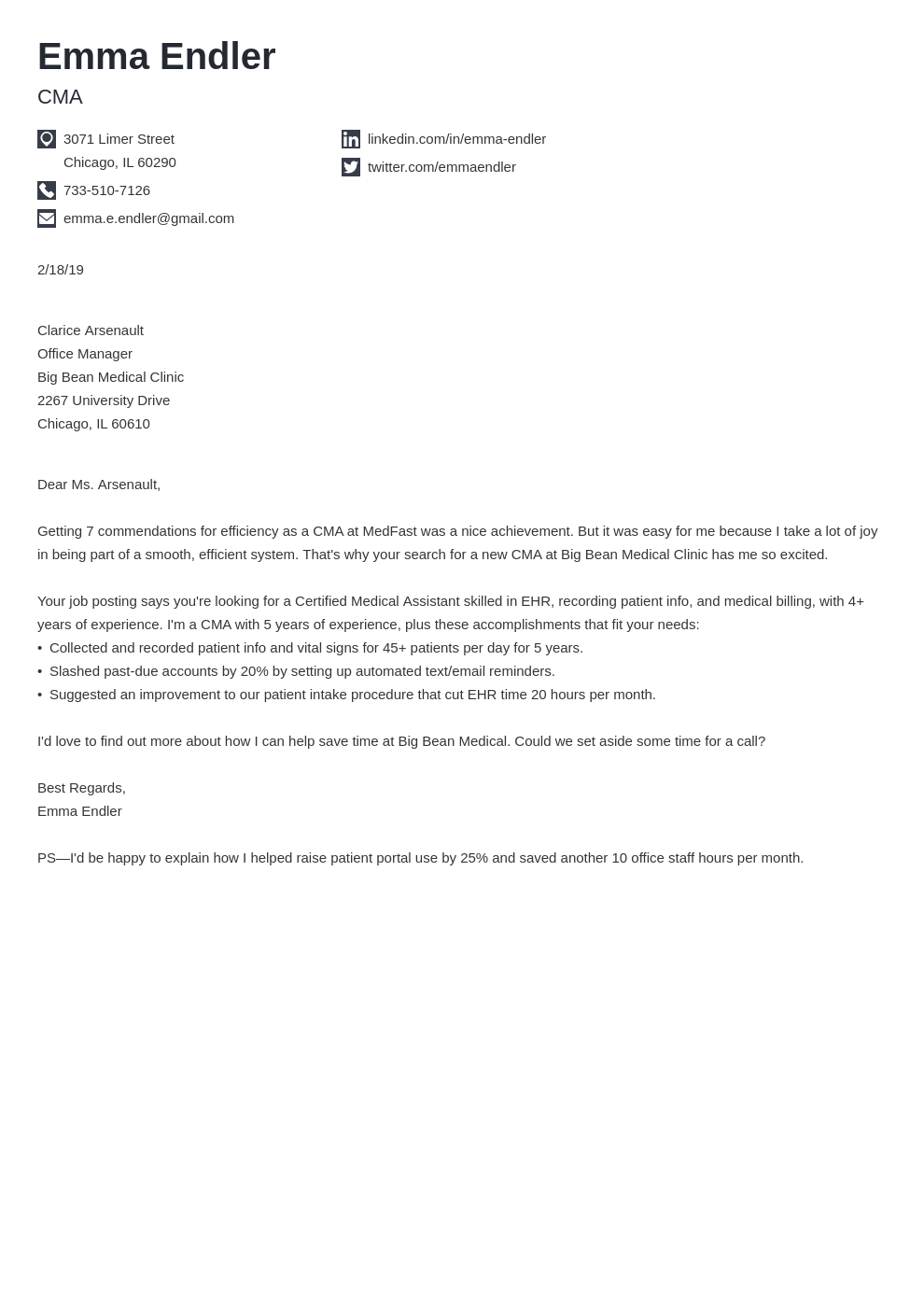 sample general cover letter no specific job