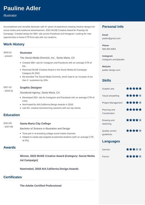 resume example + cover letter example