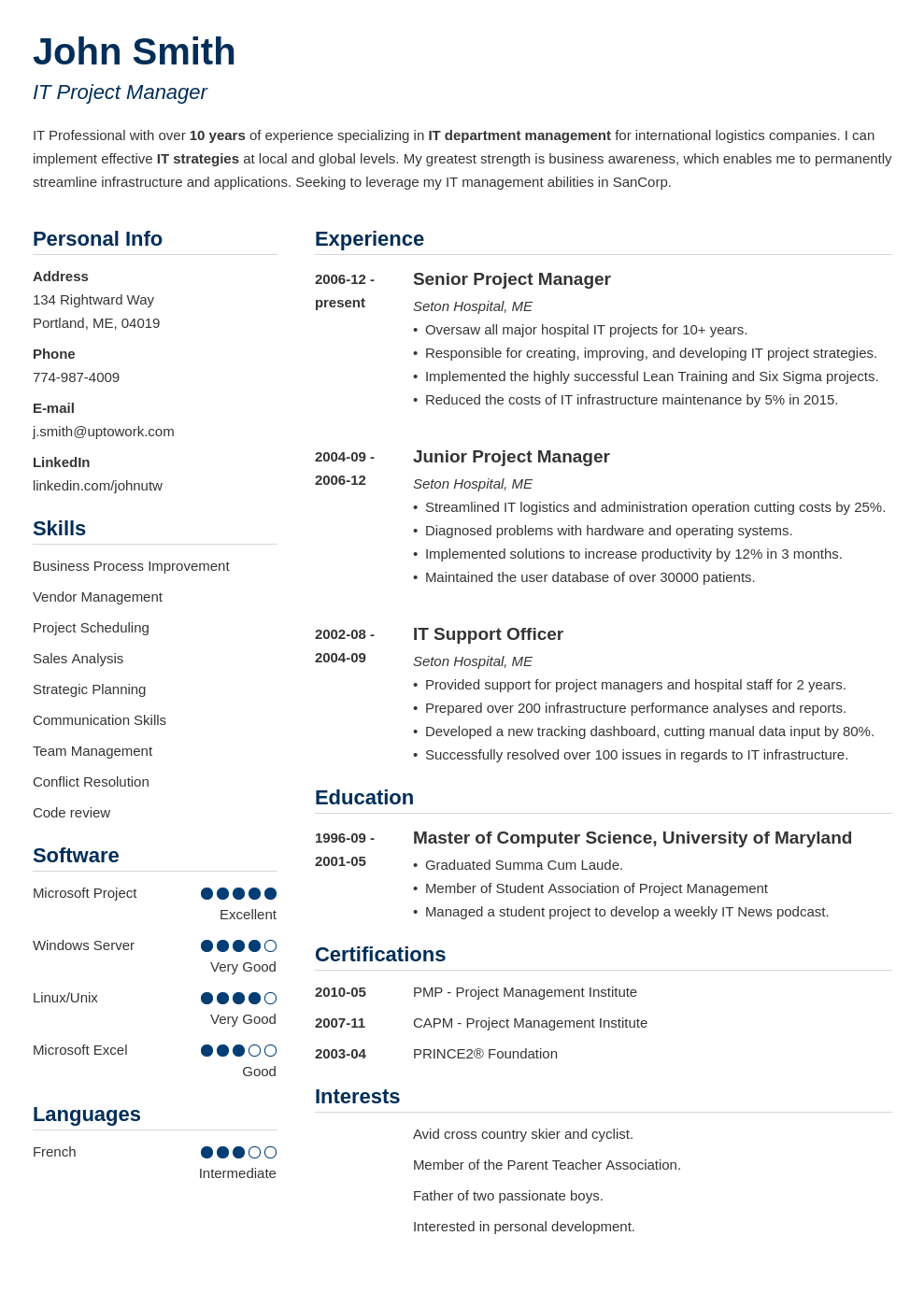 simple applicant resume sample