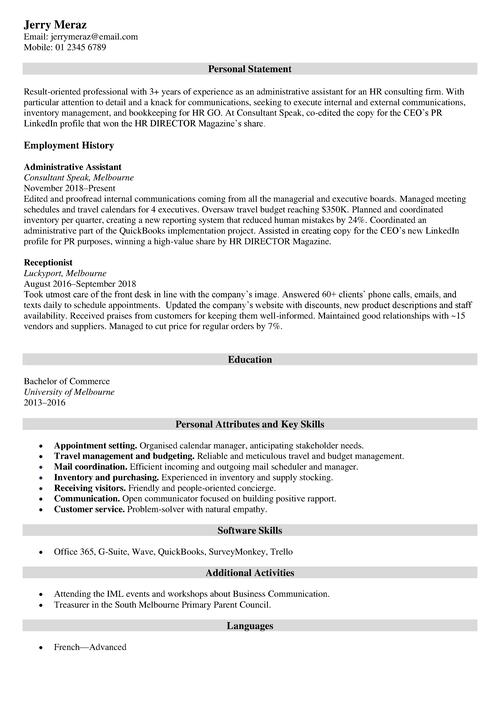 simple resume template example