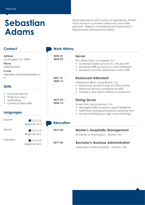 sample resume example