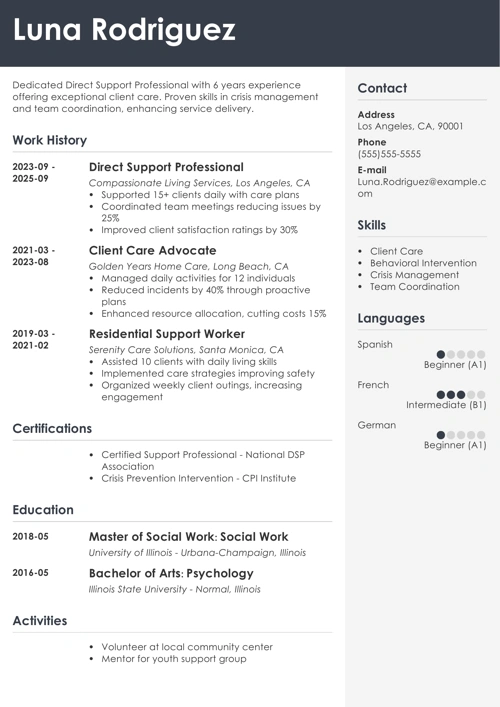 sample resume example
