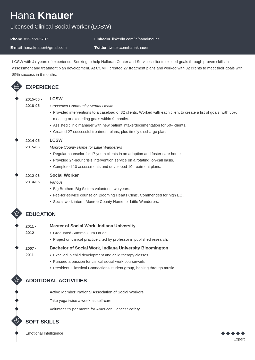 social work resume example template diamond