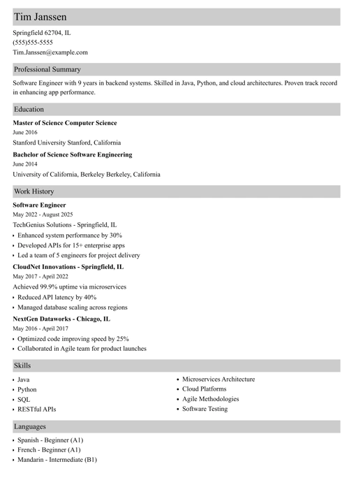 software engineer resume