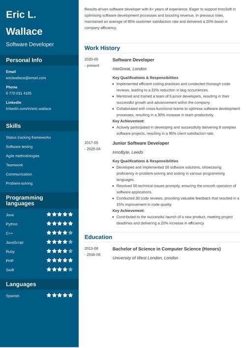 Software Developer CV Complete Guide Examples 