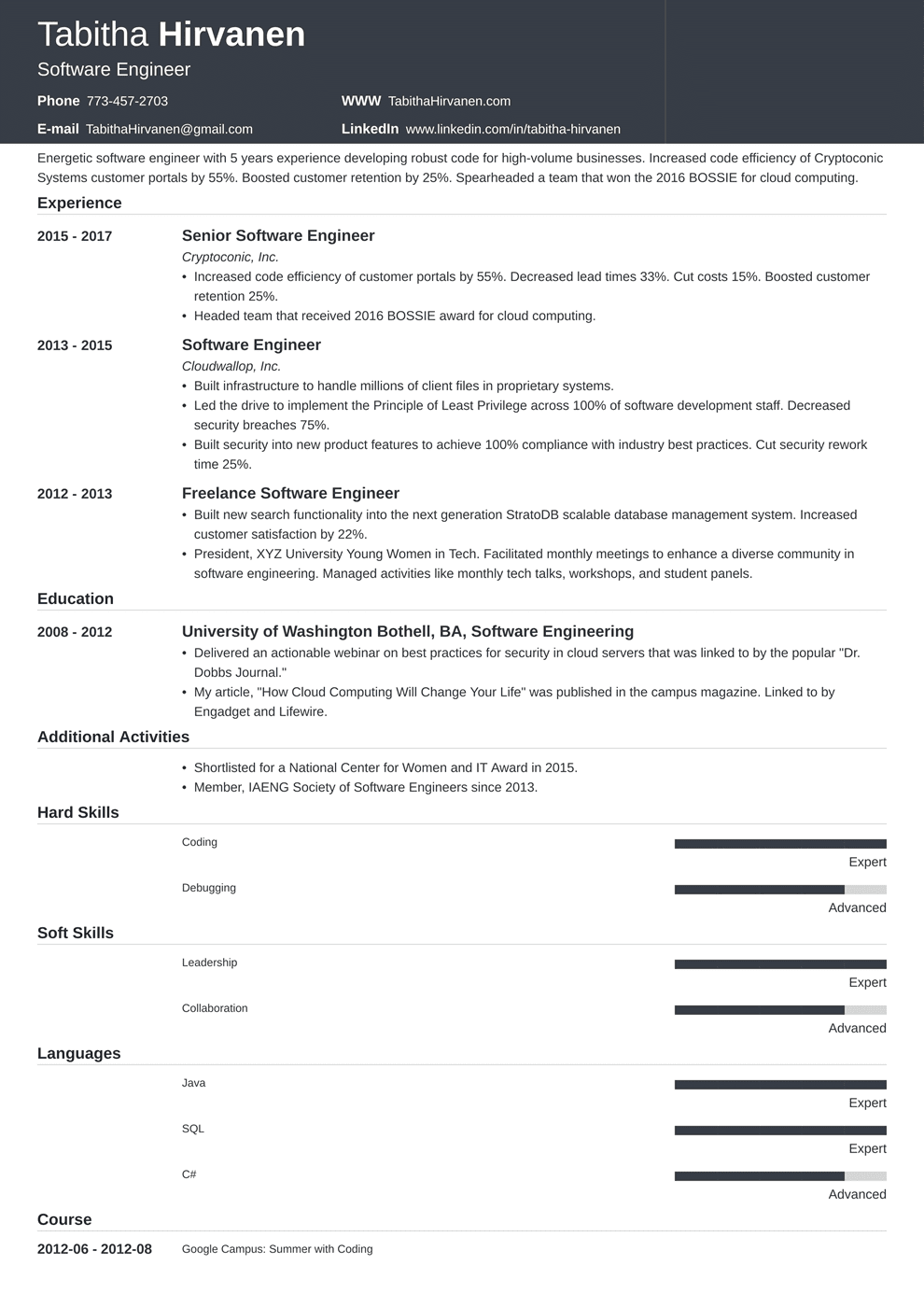 software engineer resume templates word download