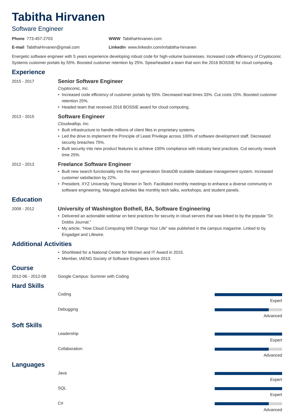 1 Year Experience Resume Format For Software Developer from cdn-images.zety.com
