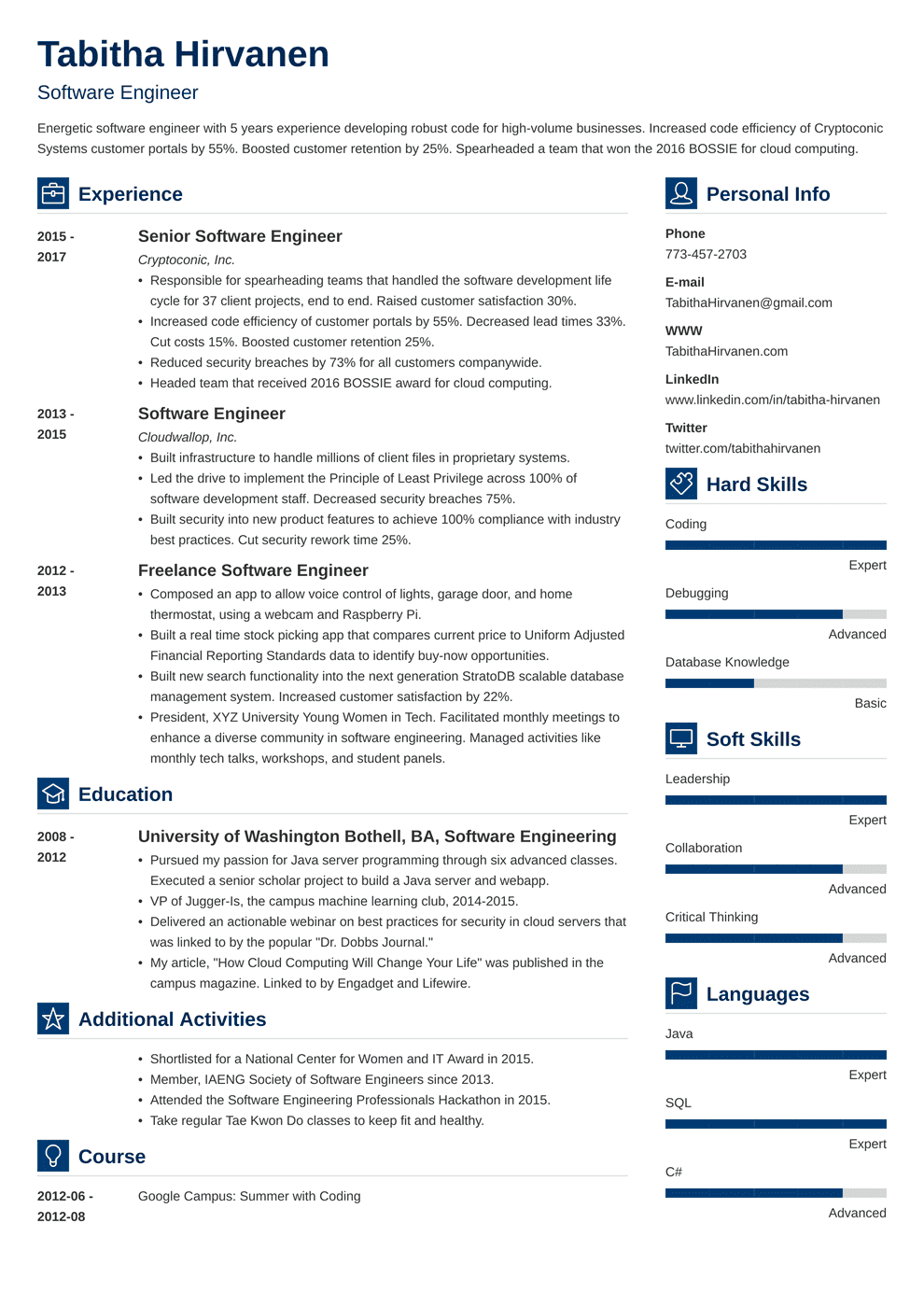 software-engineer-cv-clean-cv-for-software-engineer-resume-template